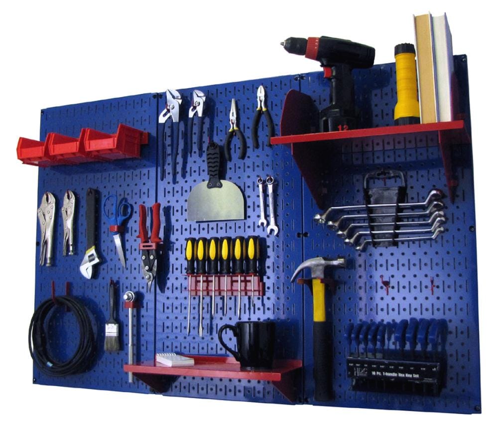 Wall Control 30-Piece Steel Pegboard Storage Kit in Blue (48-in W x 32 ...