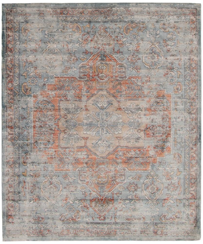 ECARPETGALLERY 324451 Bahama Heriz 5 x 7 (ft) Loomed Polypropylene Blue Rectangular Indoor Distressed/Overdyed Vintage Area rug
