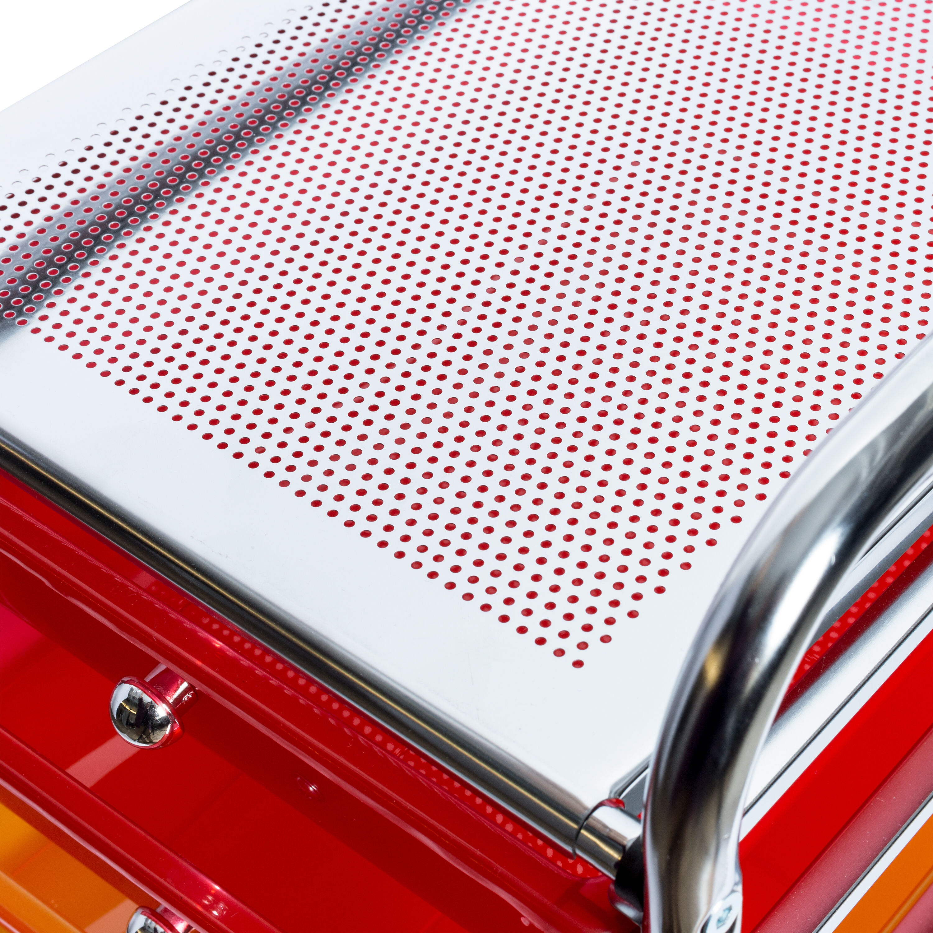 Multi-Color 10-Drawer Rolling Storage Cart with Chrome Frame