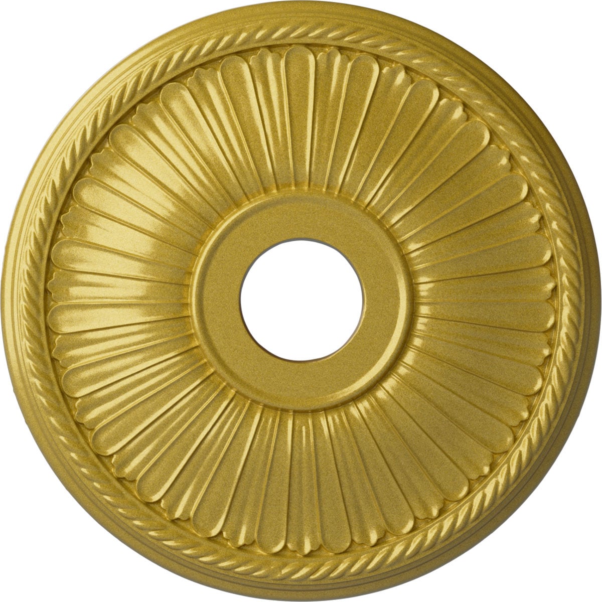 Ekena Millwork CM20BE1RGS Berkshire 20.125-in W x 20.125-in L Painted Rich Gold Polyurethane Whole Ceiling Medallion