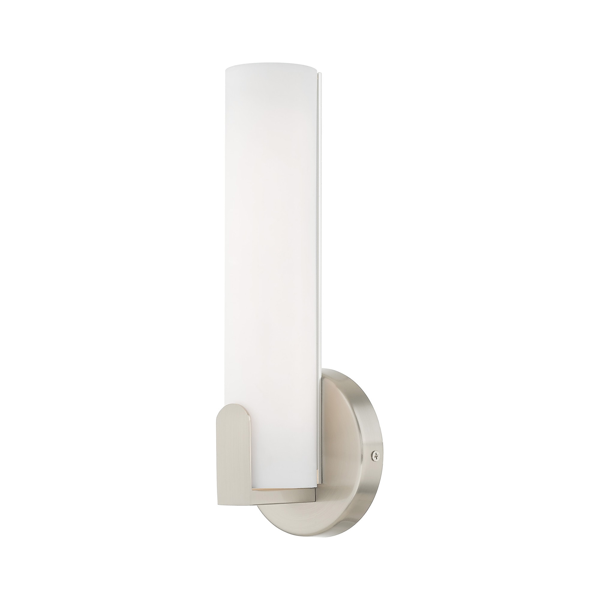 Lund 10W LED Brushed Nickel Wall Sconce with Satin White Shade