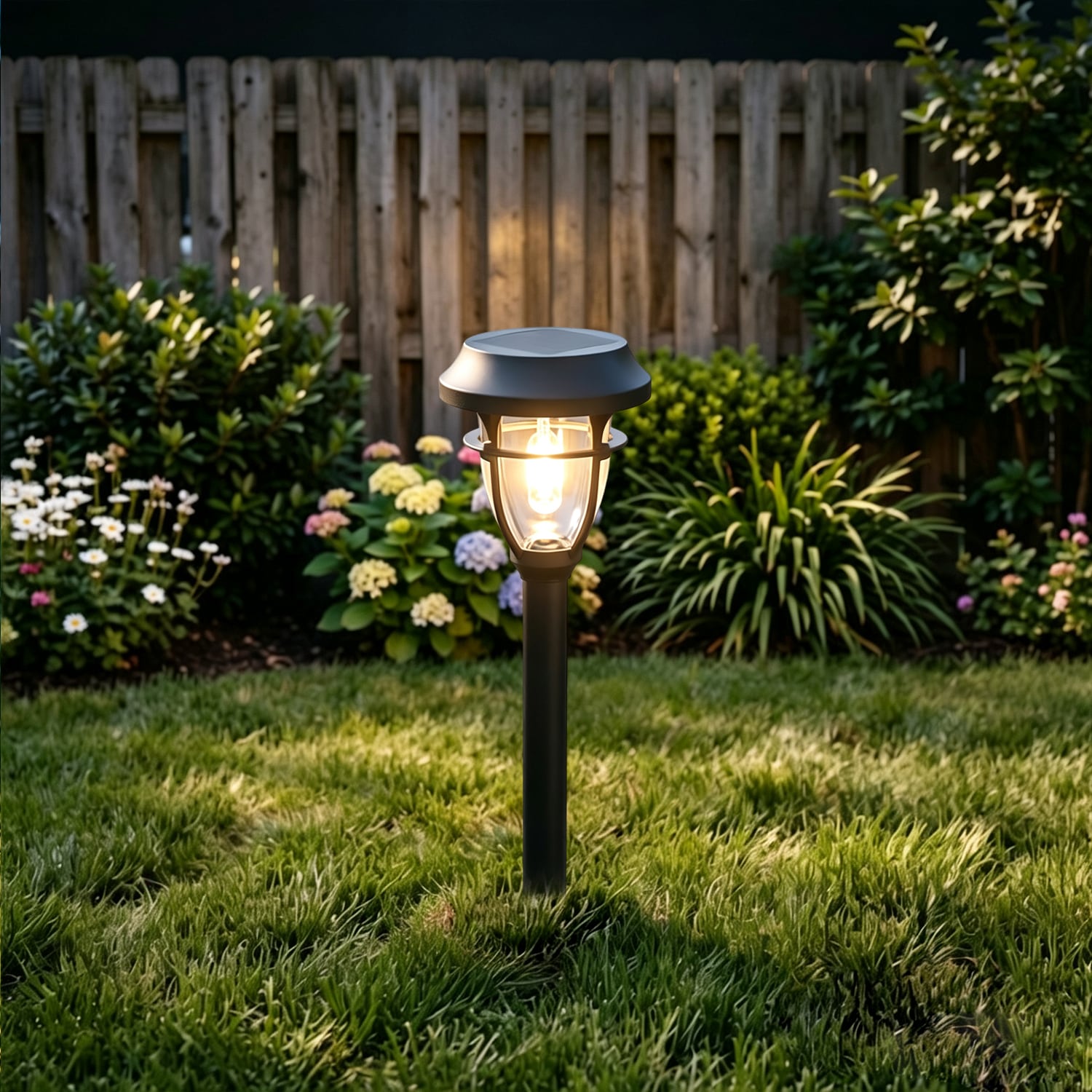 Harbor Breeze 10 -Pack 5 -Lumens Black Solar LED Outdoor Path Light Kit with Dusk-to-Dawn Sensor 3000-K