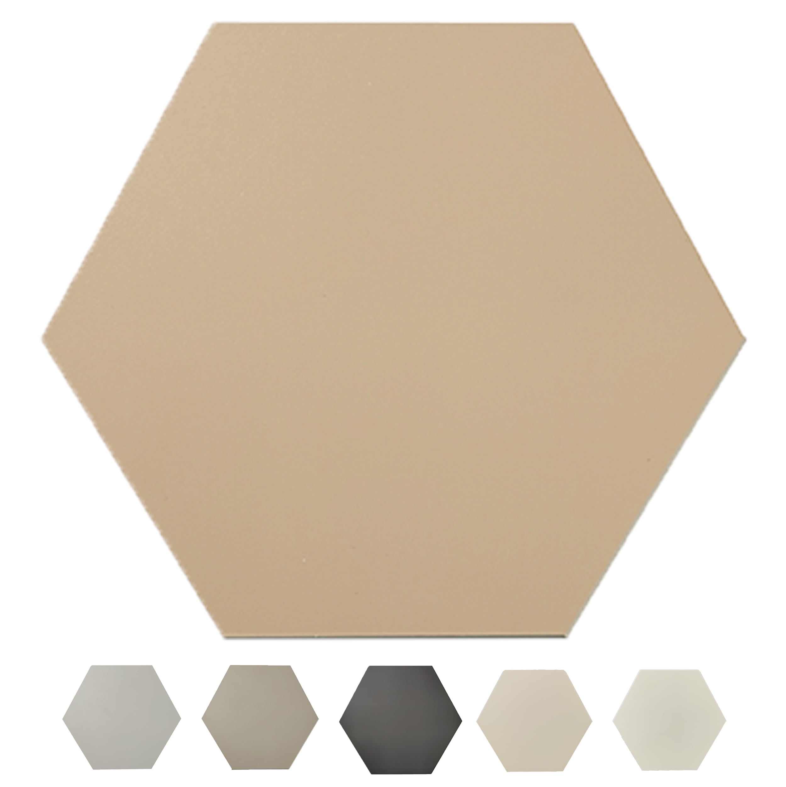 Latte Hexagon Stone Composite Peel & Stick Wall Tile