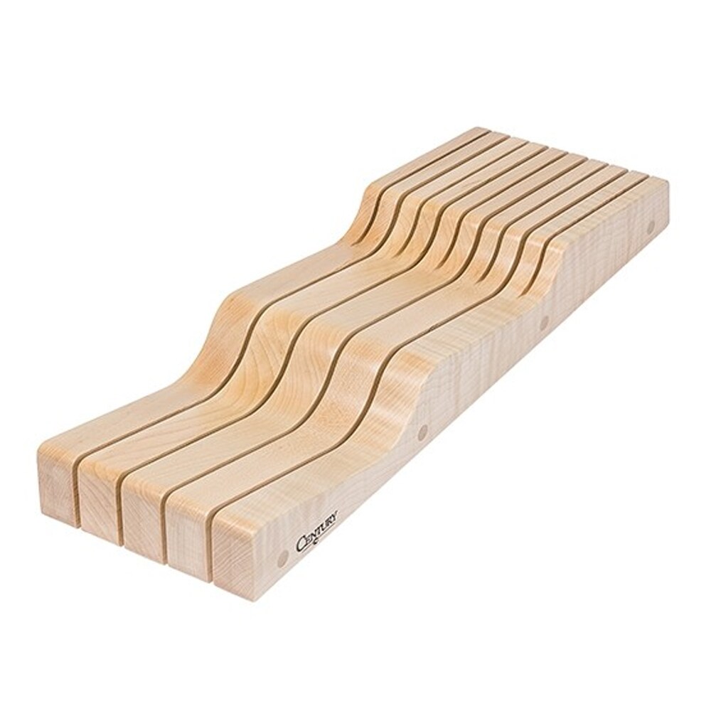 Century Components CC.WKB55PF Wave Knife Block 5.625-in W x 2.1250-in H Freestanding Wood Baskets & Organizers