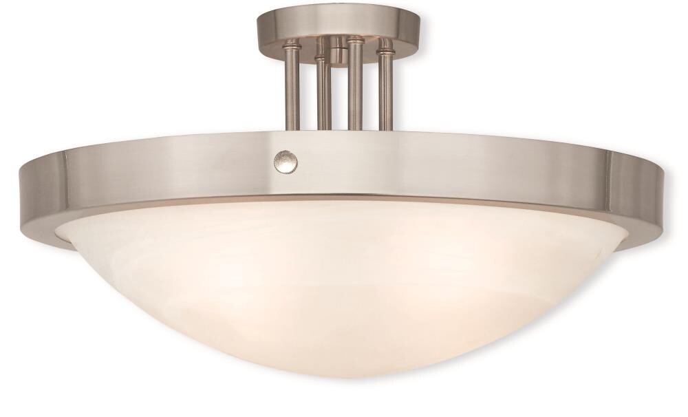 Livex Lighting 73957-91 New Brighton 4-Light Brushed Nickel Flush Mount Light