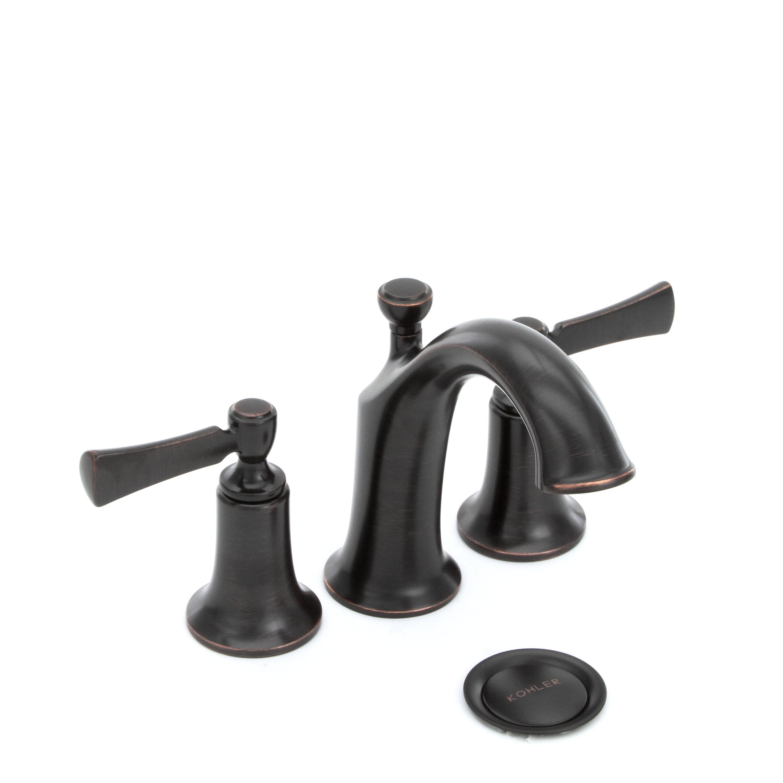 Kohler Elliston Oil Rubbed Bronze Widespread 2 Handle Watersense Bathroom Sink Faucet With Drain 0136