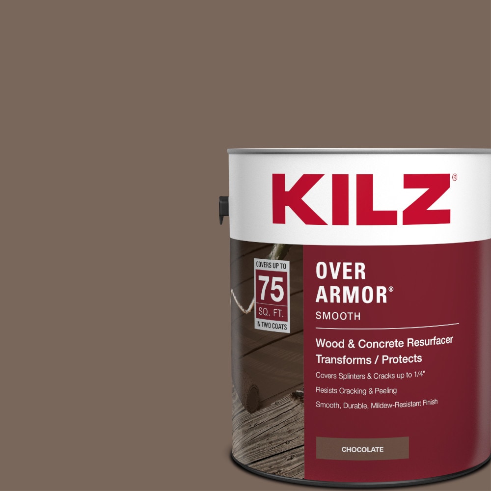 KILZ L394811 Over Armor Smooth Chocolate Smooth Matte Exterior Anti-Skid Porch and Floor paint ( 1-gallon )