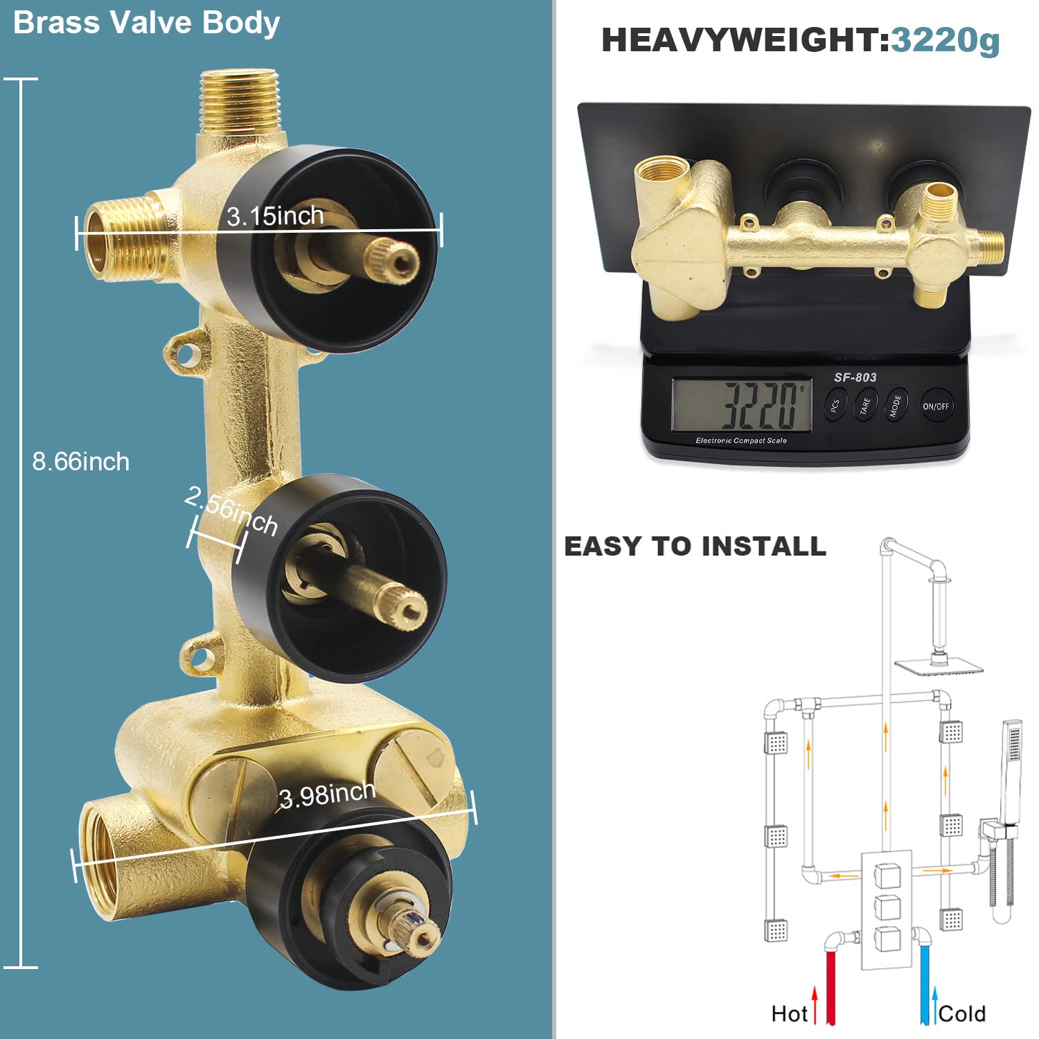CYIKE LCY0814E372 Showerhead-Bar-Panels - View #6