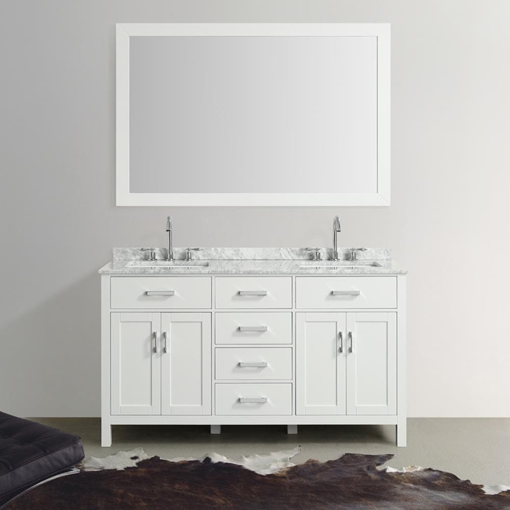 Beaumont Decor Hampton 61-in White Undermount Double Sink Bathroom ...