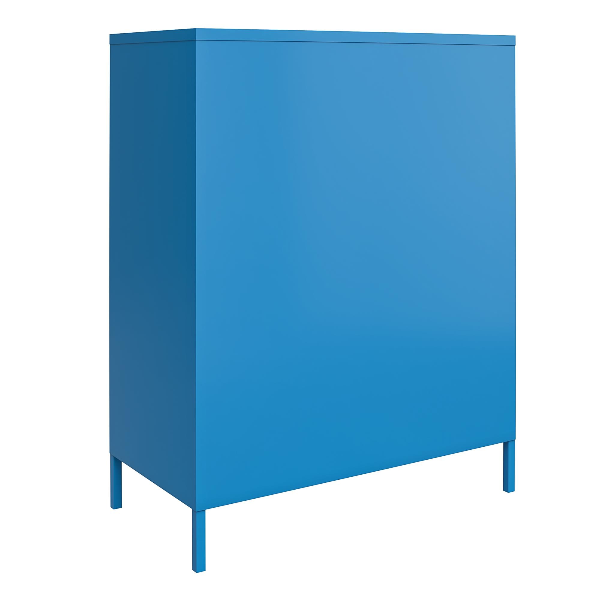 Bright Blue Metal Locker Style Storage Cabinet with Adjustable Shelving