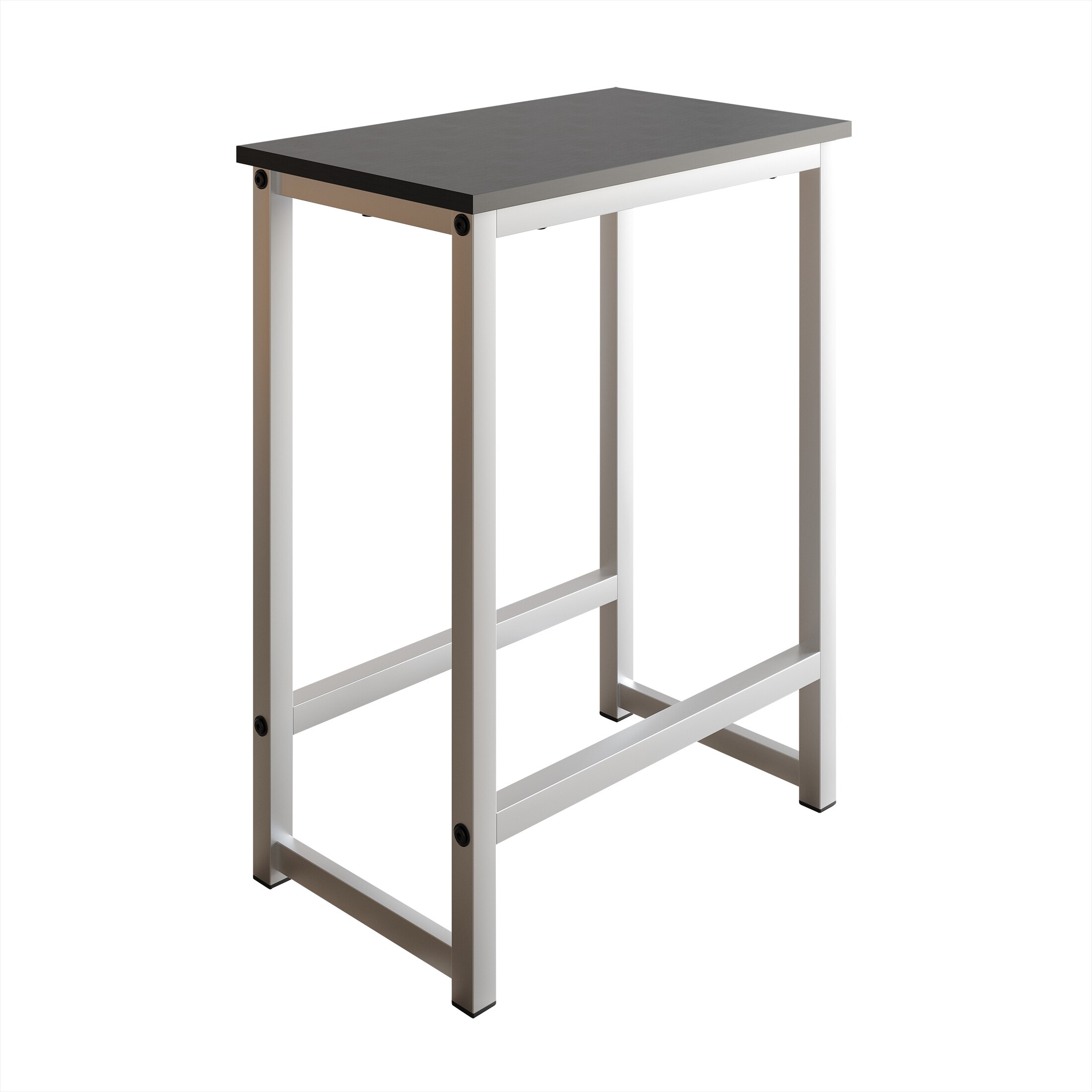 Compact White and Black Metal 5-Piece Dining Set