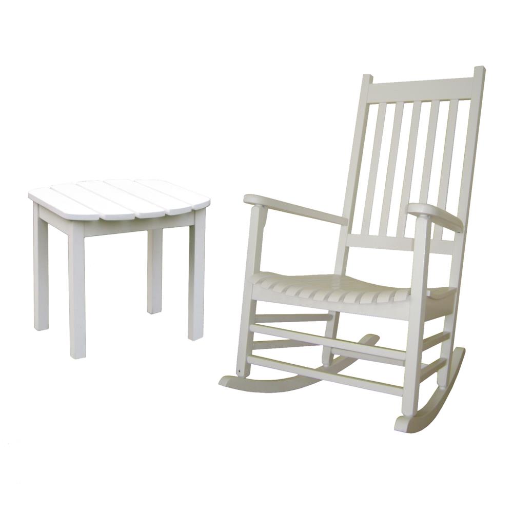 bradley white slat patio rocking chair