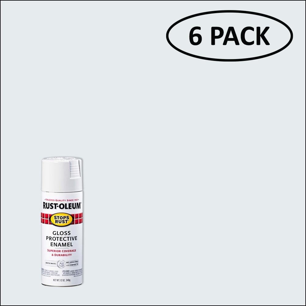 Rust-Oleum 371669SOS Stops Rust 6 -Pack Gloss Arctic White Spray paint ( NET WT. 12-oz )
