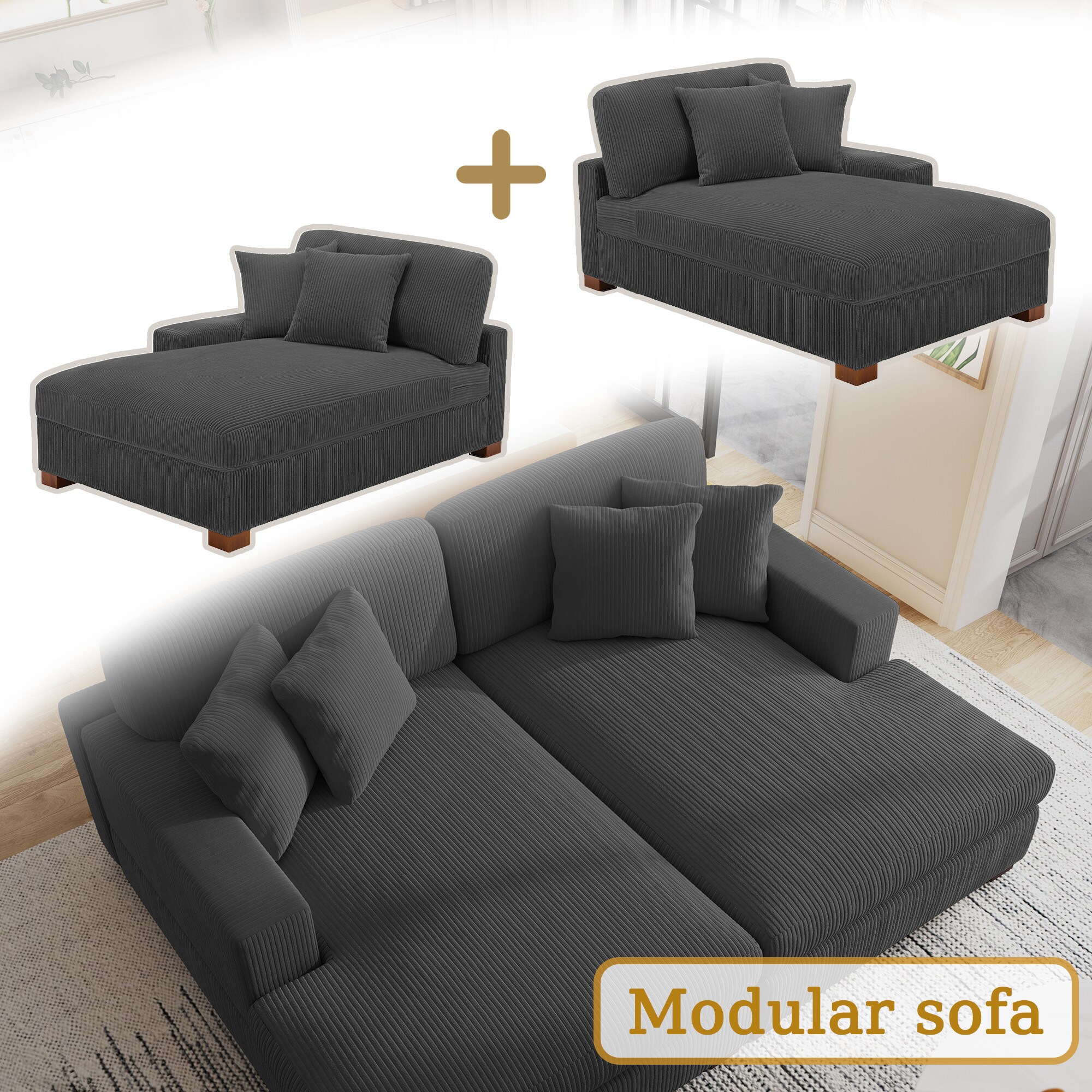 Dreamsidea CS7-GRY-CL-CR Sofas-Loveseats - View #7