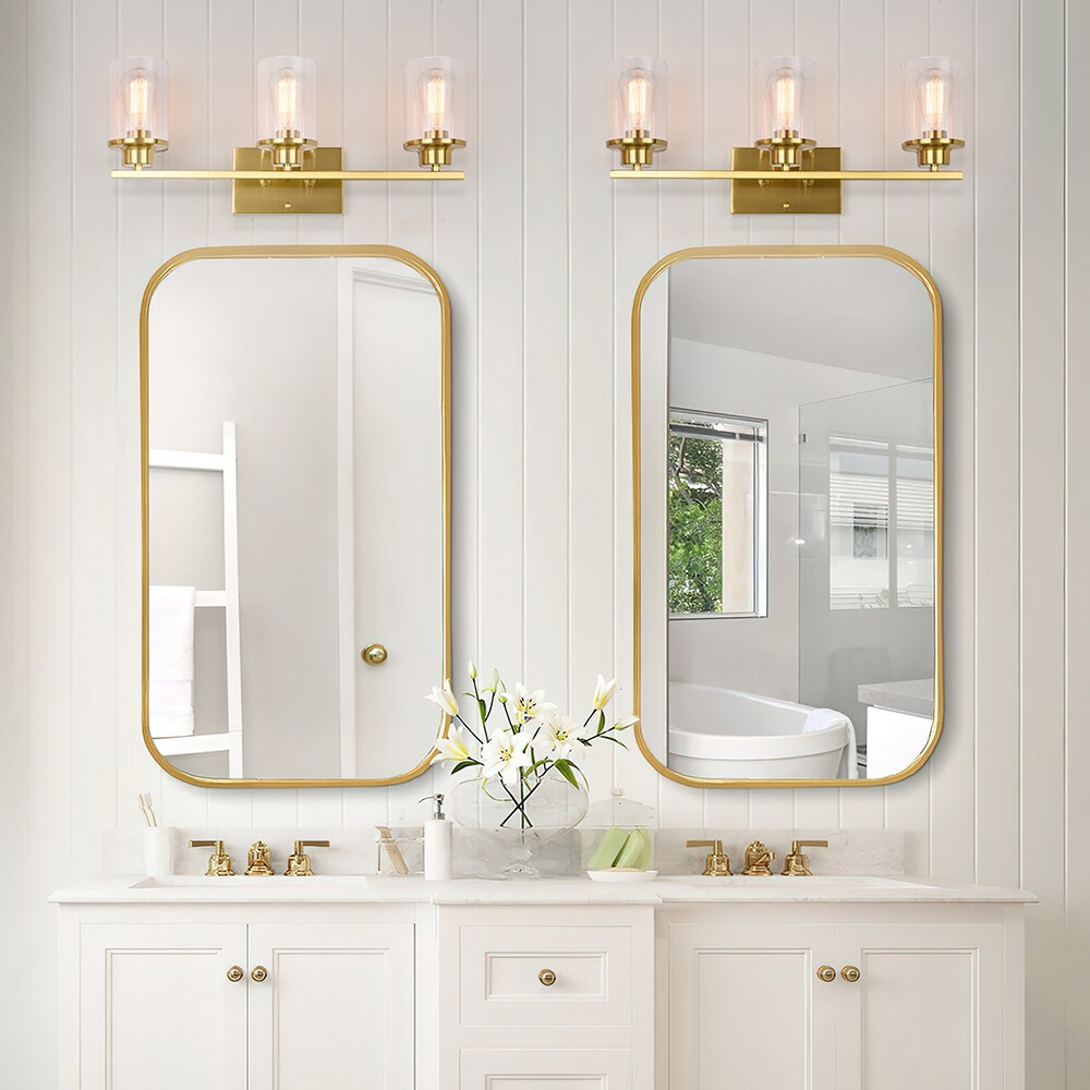 GoYeel 23.62-in 3-Light Gold Modern/Contemporary Vanity Light in the ...