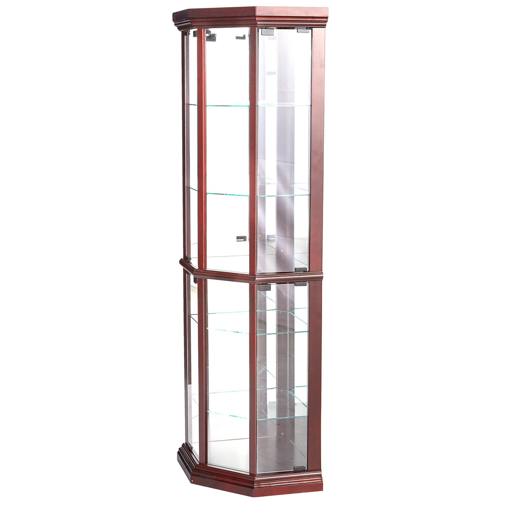 Benzara Contemporary/Modern Brown Wood Curio Cabinet