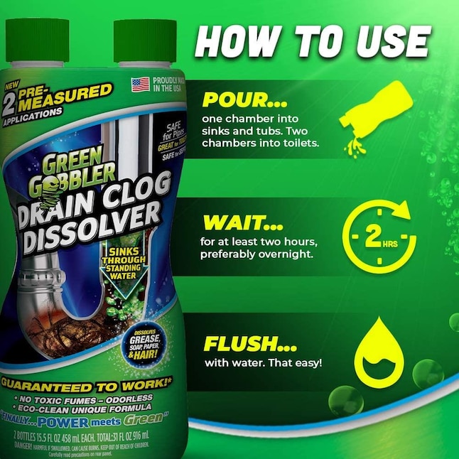 Green Gobbler Dissolve 31 Oz. Gel Drain Opener (2-Pack) - Clark Devon  Hardware