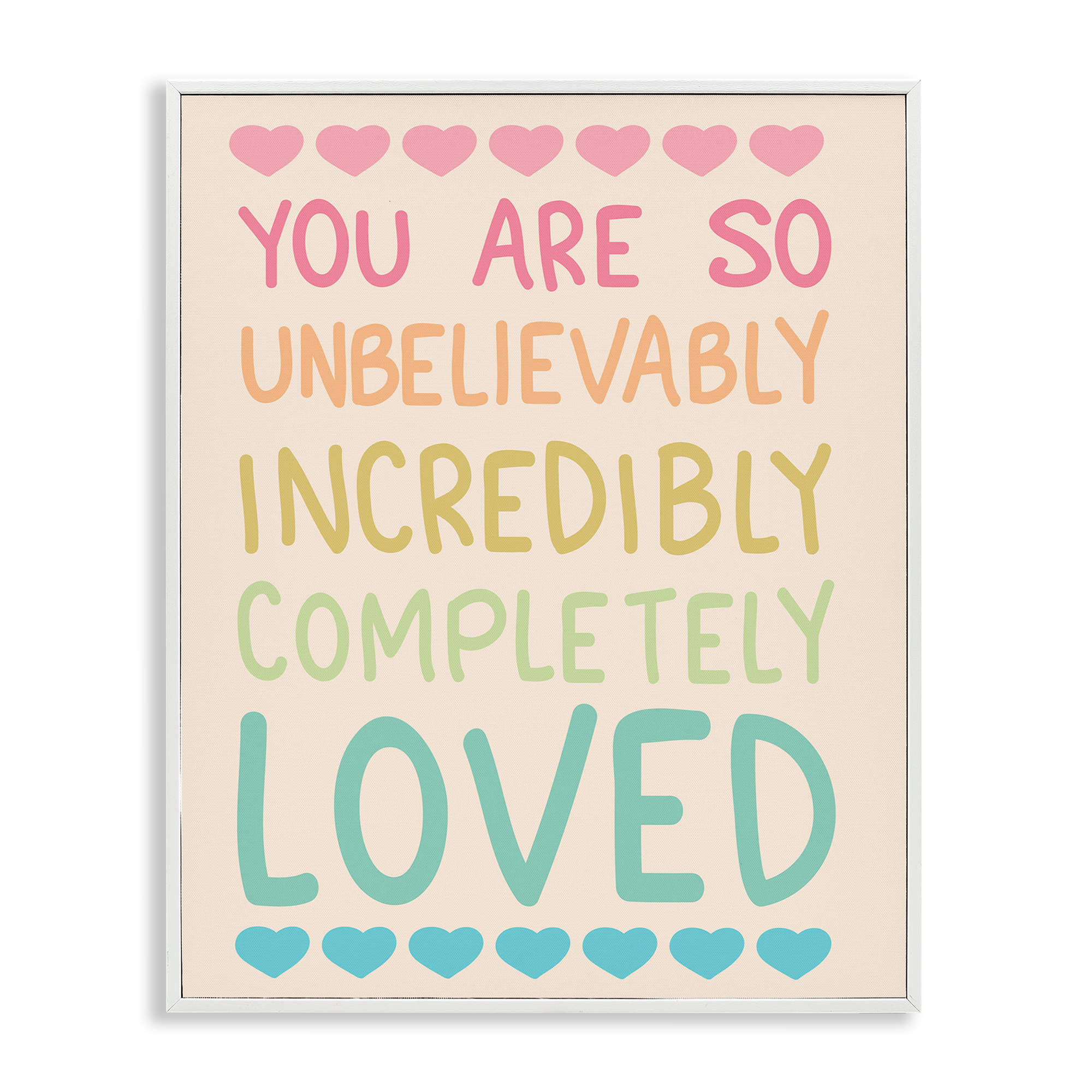 Stupell Industries BS-416-WFR-24X30 Completely Loved with Hearts White Framed Giclee Art By Sweet Melody Designs 24 x 30