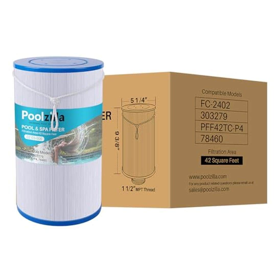 Poolzilla PZ-FC-2402 Spa Filter Replacement Cartridge FC 2402 for Watkins 303279 PFF42TC P4 78460 SD 01322