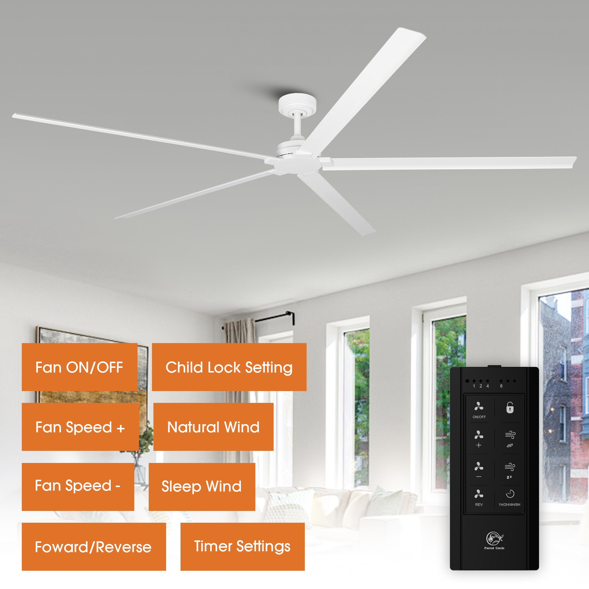 Parrot Uncle F8006WH Ceiling-Fans - View #7