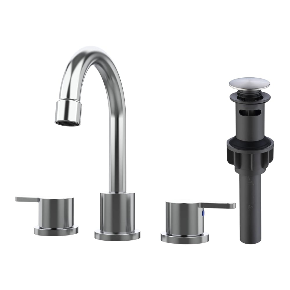 BEARSOLIM 2 Handles High-arc Bathroom Sink Faucet WaterSense Swivel Spout Bathroom Faucets for 3 Hole with Pop-Up Drain