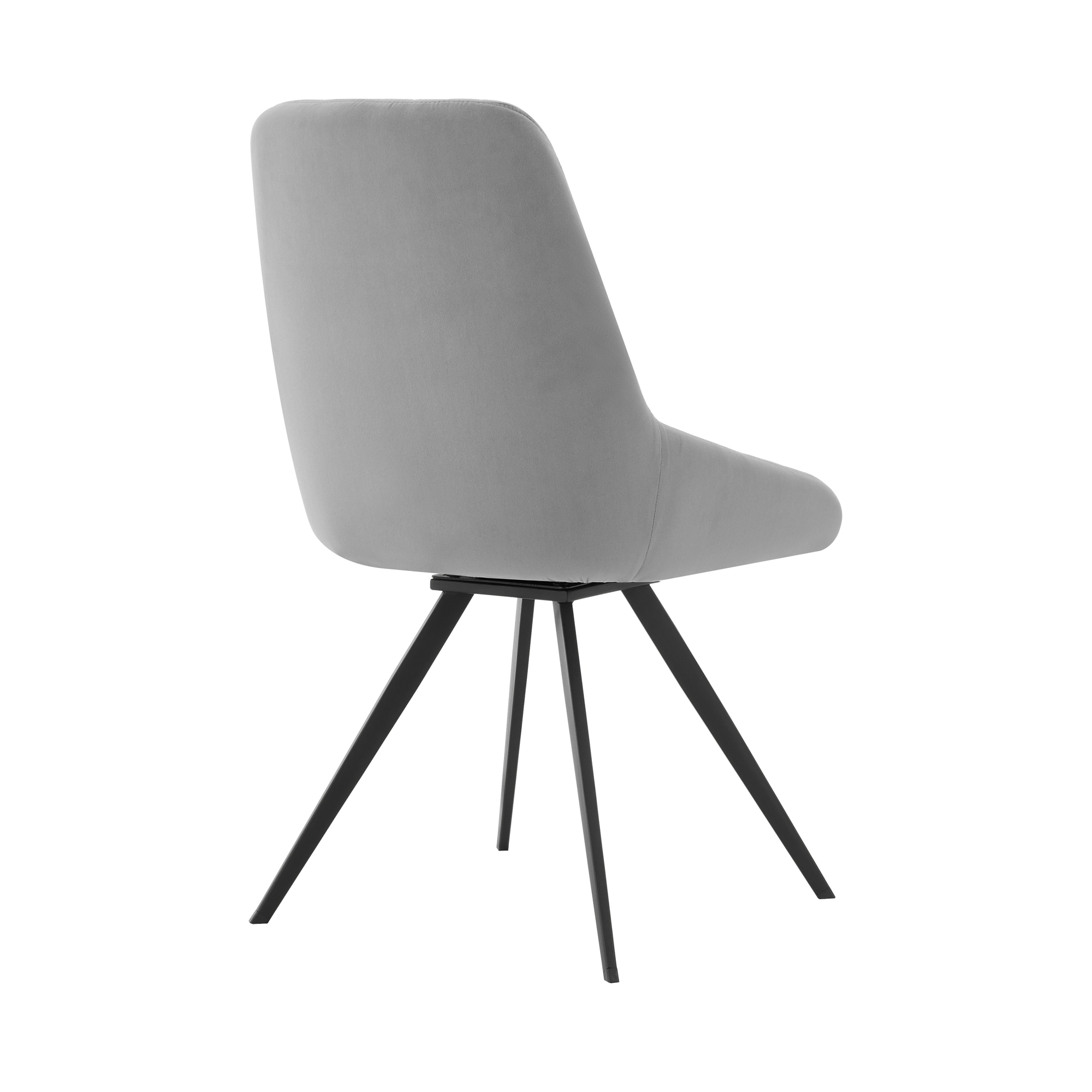 Luxurious Gray Velvet Swivel Side Chair with Metal Frame - Set of 2