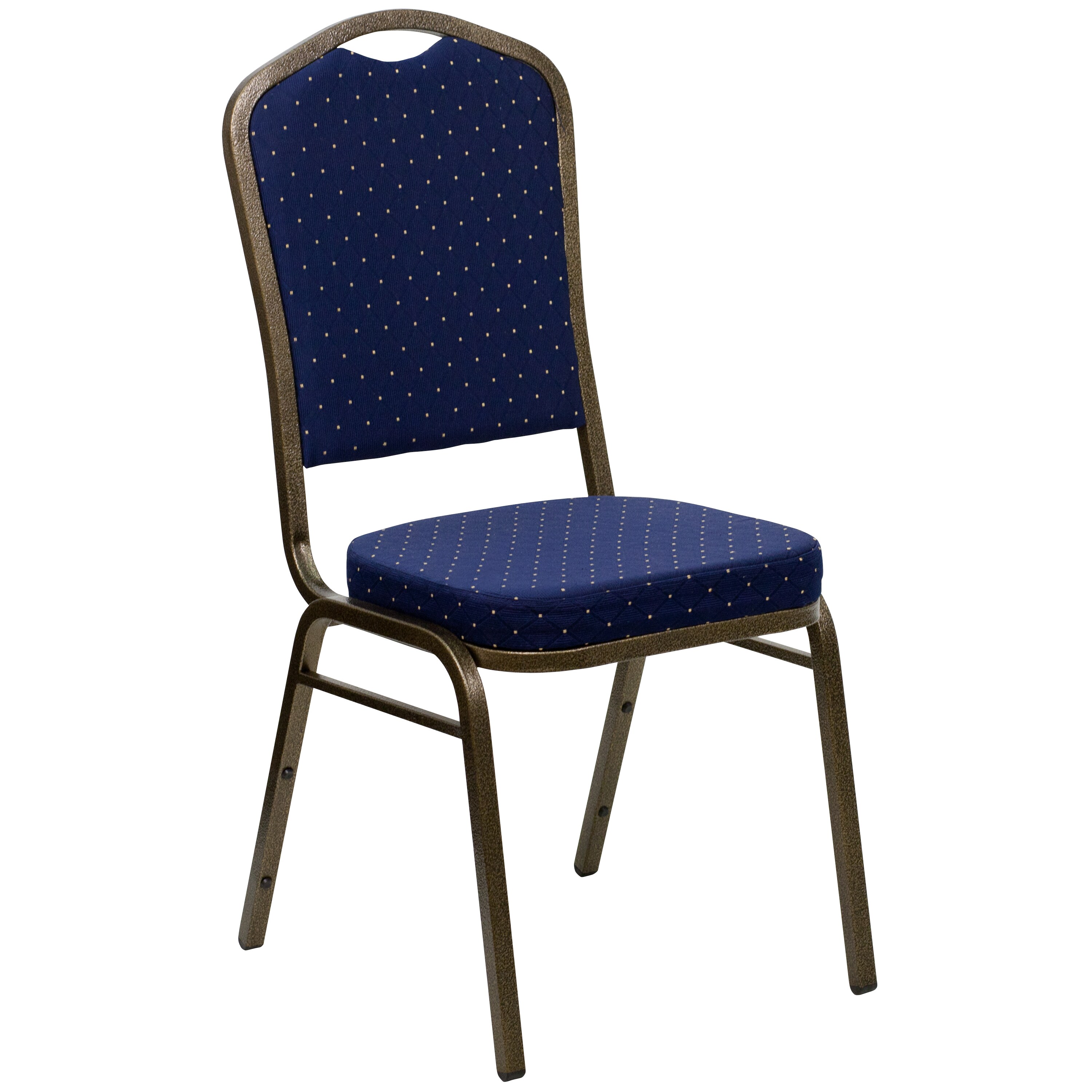 Flash Furniture 847254009140 Modern Navy Blue Dot Patterned Fabric/Gold Vein Frame Accent Chair