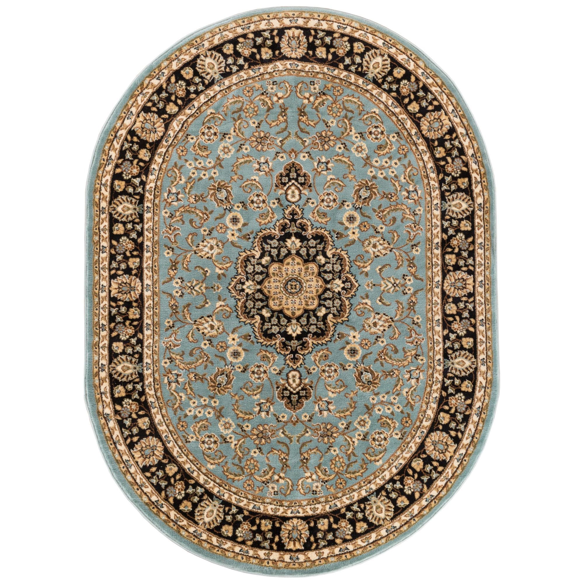 DII Cameo Blue Small Oval Crochet Bath Mat