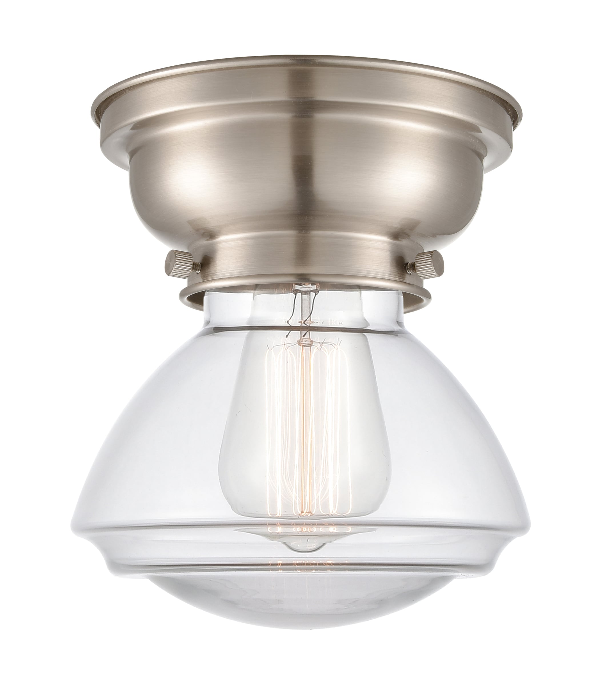 Innovations Lighting 623-1F-SN-G322 Olean 1 -Light 6.75-in Brushed Nickel Flush Mount Light