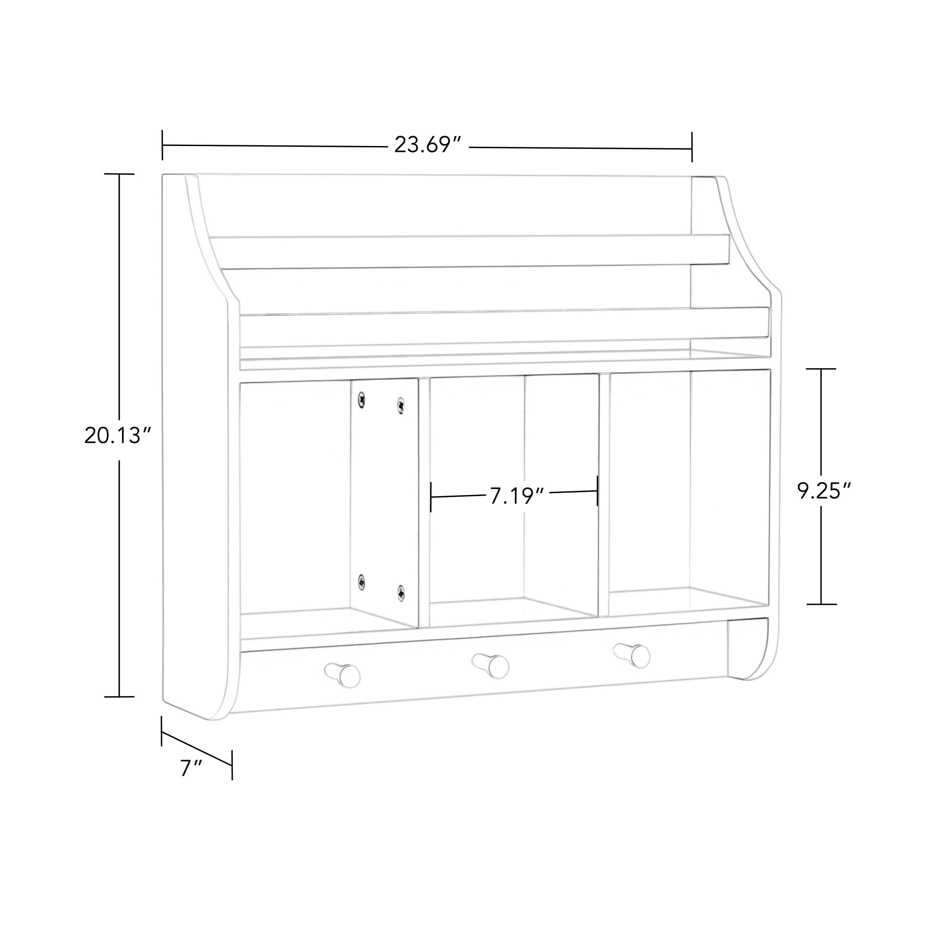 Playtime White Wall-Mounted Shelf with Bookrack and Cubbies for Kids
