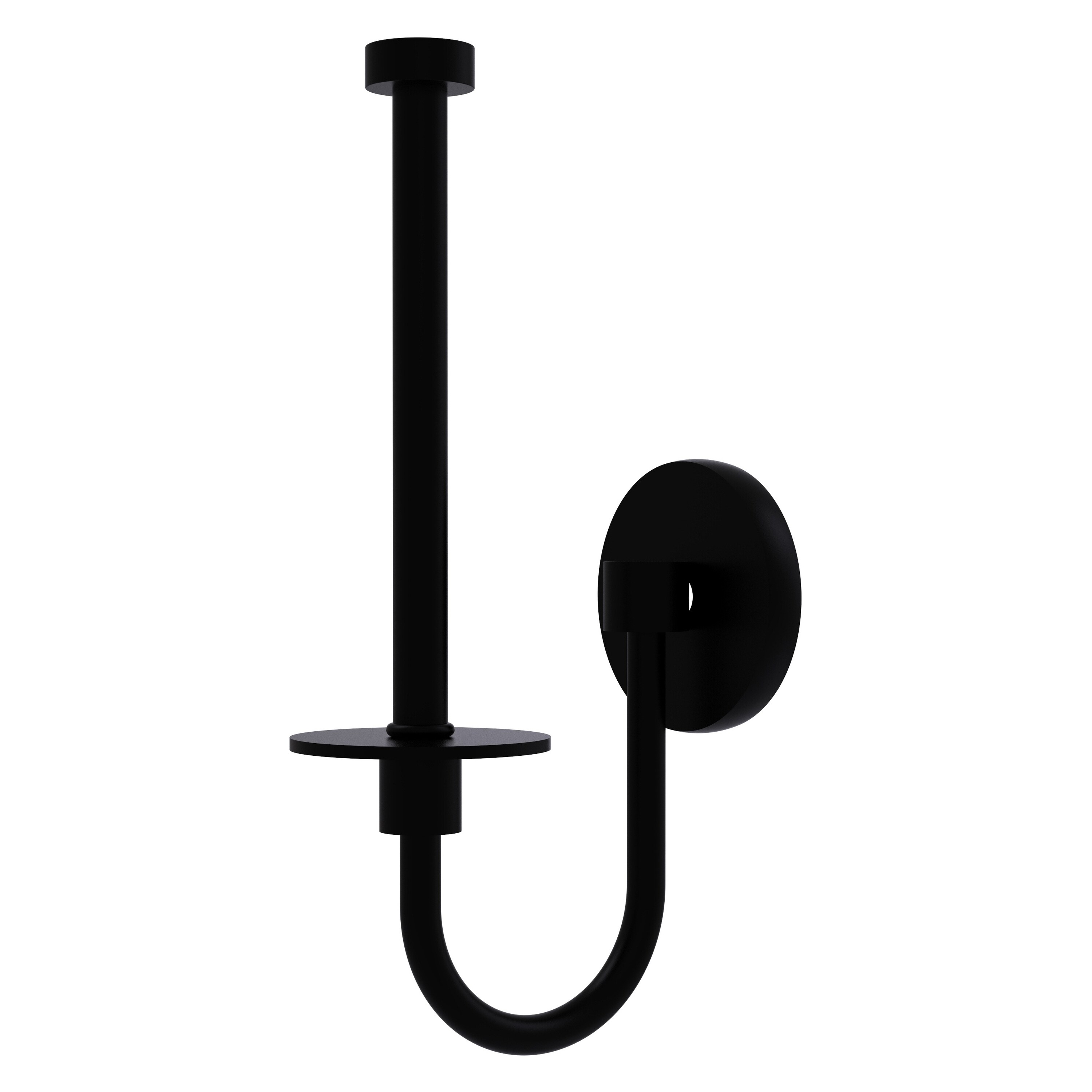 Allied Brass 1024U-BKM Skyline Matte Black Wall mount Single post Toilet Paper Holder 1 -Rolls with Storage