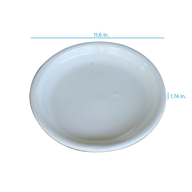 allen + roth 11.6-in White Ceramic Plant Saucer in the Plant Saucers  department at