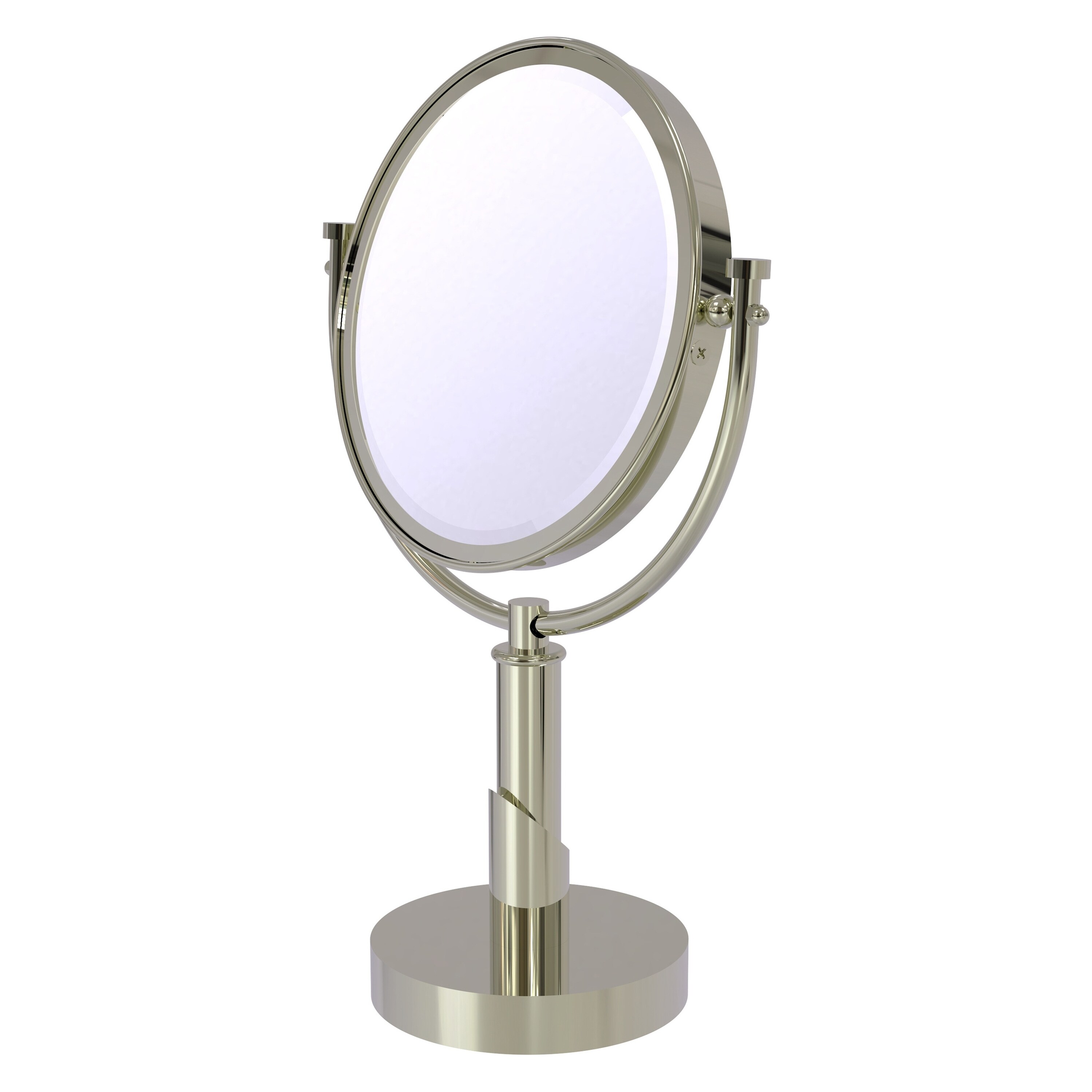 Tribecca 8-in x 15-in Polished Gold Double-sided 3X Magnifying Countertop Vanity Mirror | - Allied Brass TR-4/3X-PNI