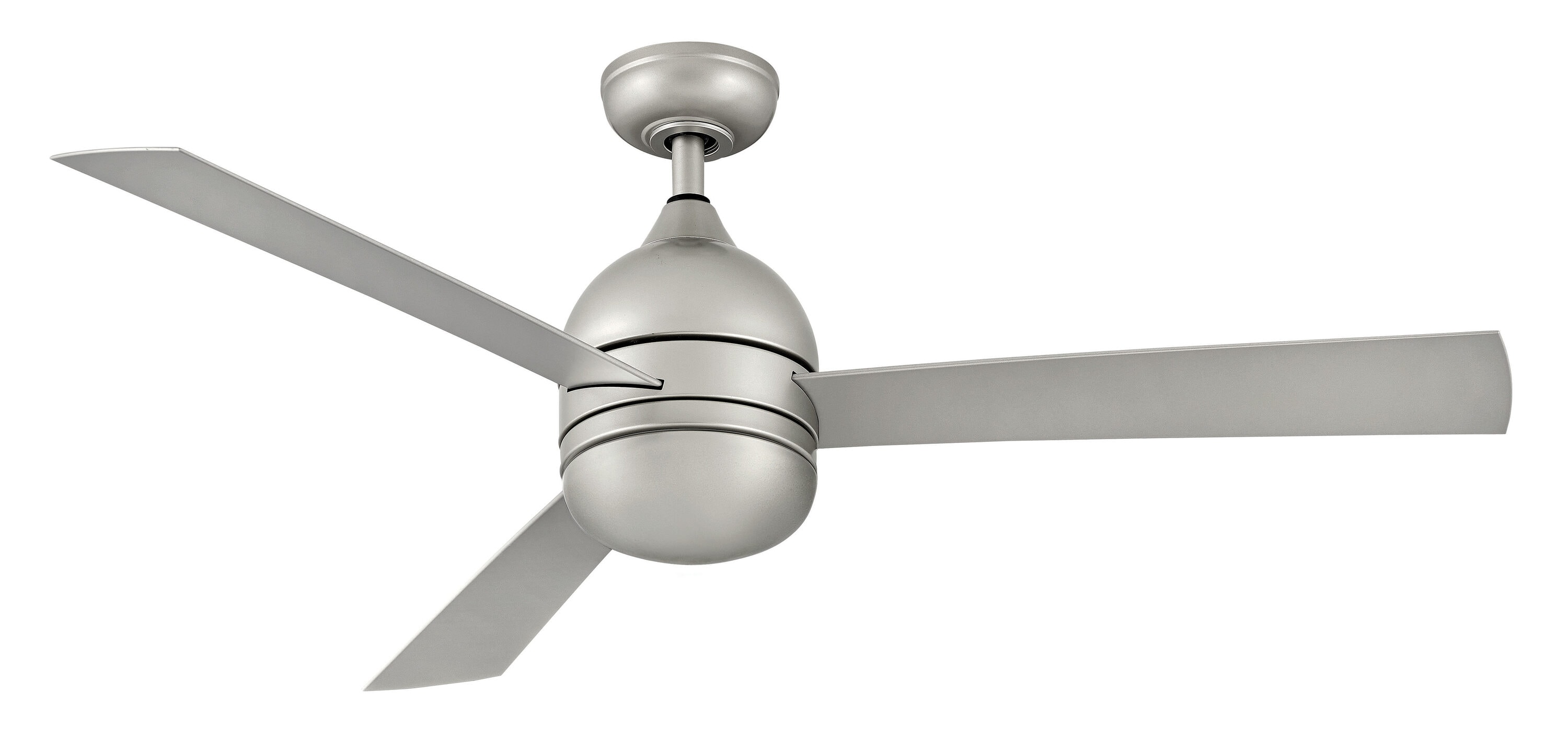 Hinkley Verge 52-in Brushed Nickel with Silver Blades Integrated LED Indoor/Outdoor Smart Propeller Ceiling Fan with Light and Remote (3-Blade) 902352FBN-LWA Sansujyuku sansujyuku.com