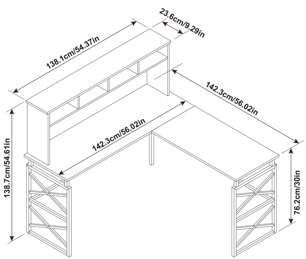 Huntingtown Desk, Number of Drawers: 5, Thin metal legs with diagonal  braces accent a light, airy profile 