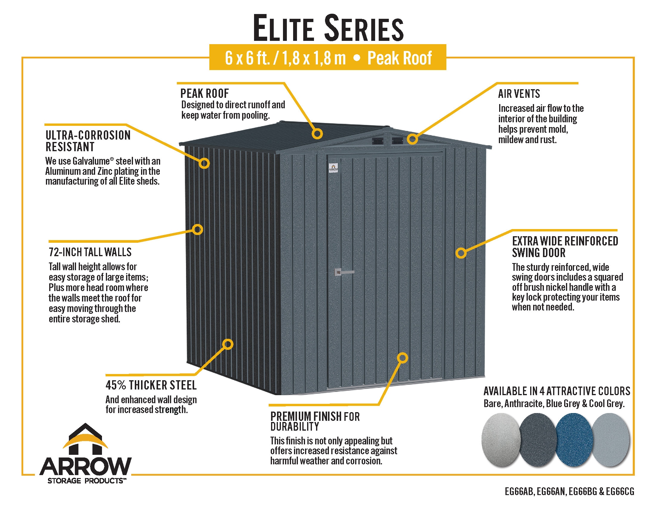 Arrow EG66AN Metal-Storage-Buildings-Sheds - View #11