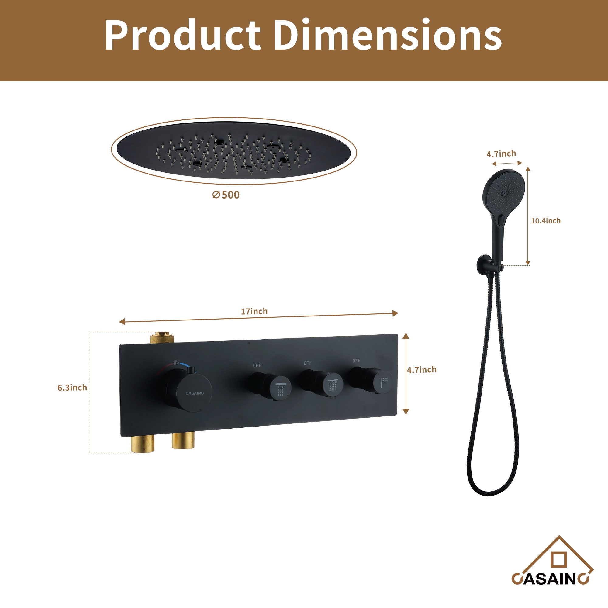 Matte Black Stainless Steel Rain and Pulse Shower System