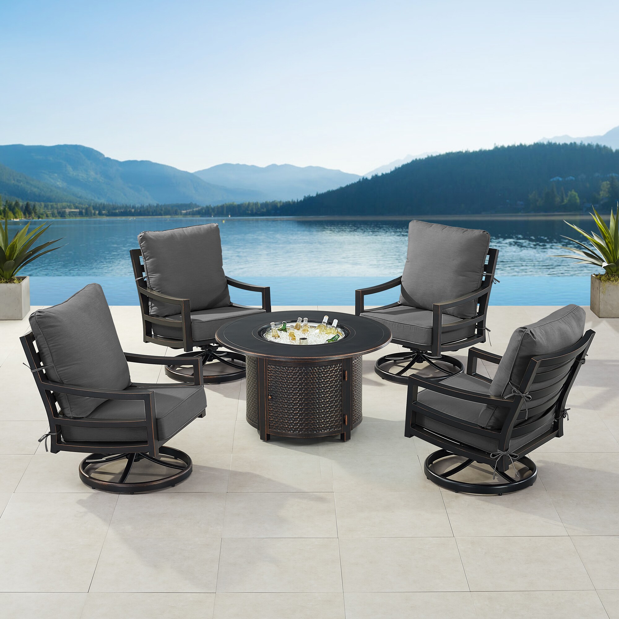 Oakland Living HUDSON4CHMATERABKCU Patio-Conversation-Sets - View #3