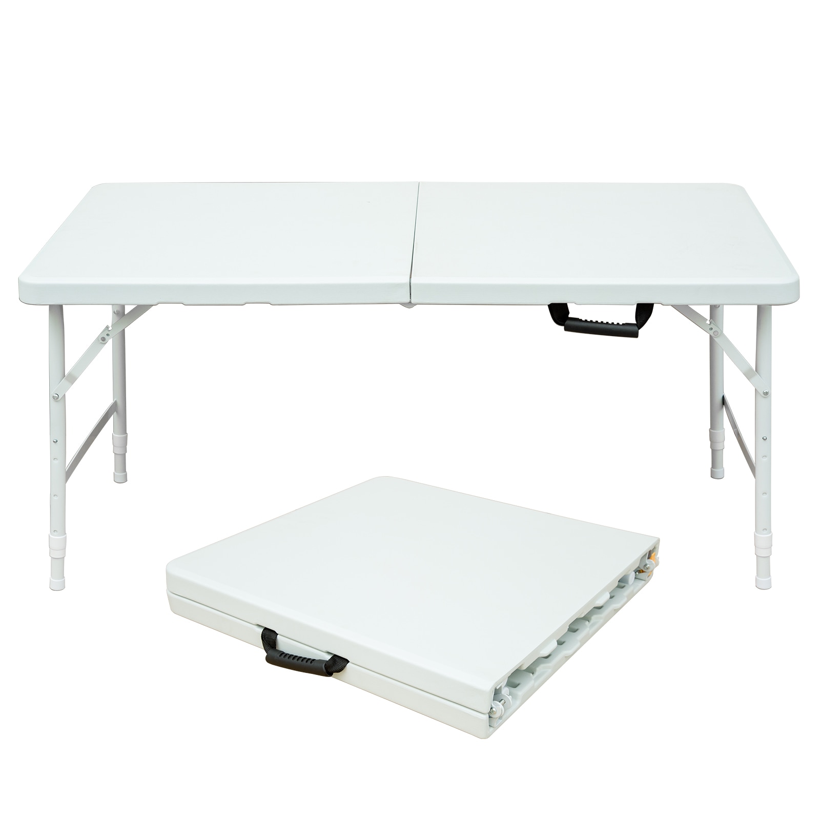 Siavonce ZX-33671 49-in White Plastic Rectangle Folding Picnic Table
