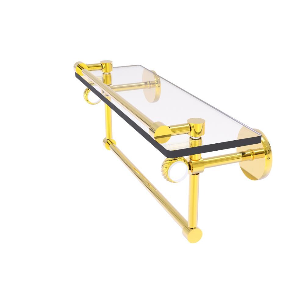 Allied Brass CV-1TBT-16-GAL-PB Clearview Polished Brass Wall mount Bathroom Shelf ( 16-in x 6.7-in x 5-in )