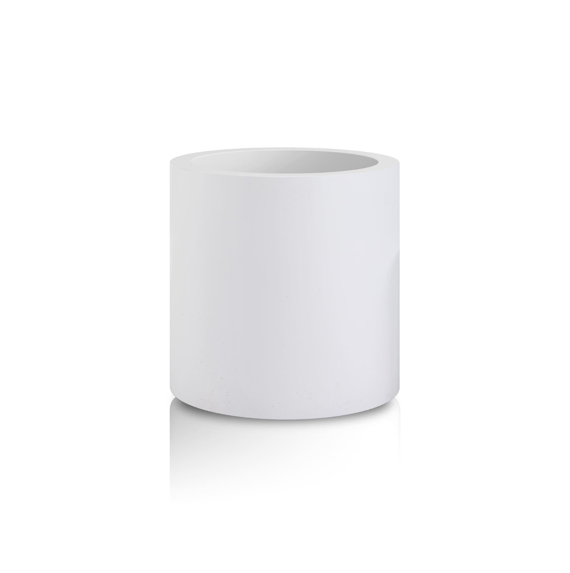 PLANTARA PA119A-8011 Round 9.8-in W Medium White Concrete Indoor/Outdoor Planter with Drainage Holes
