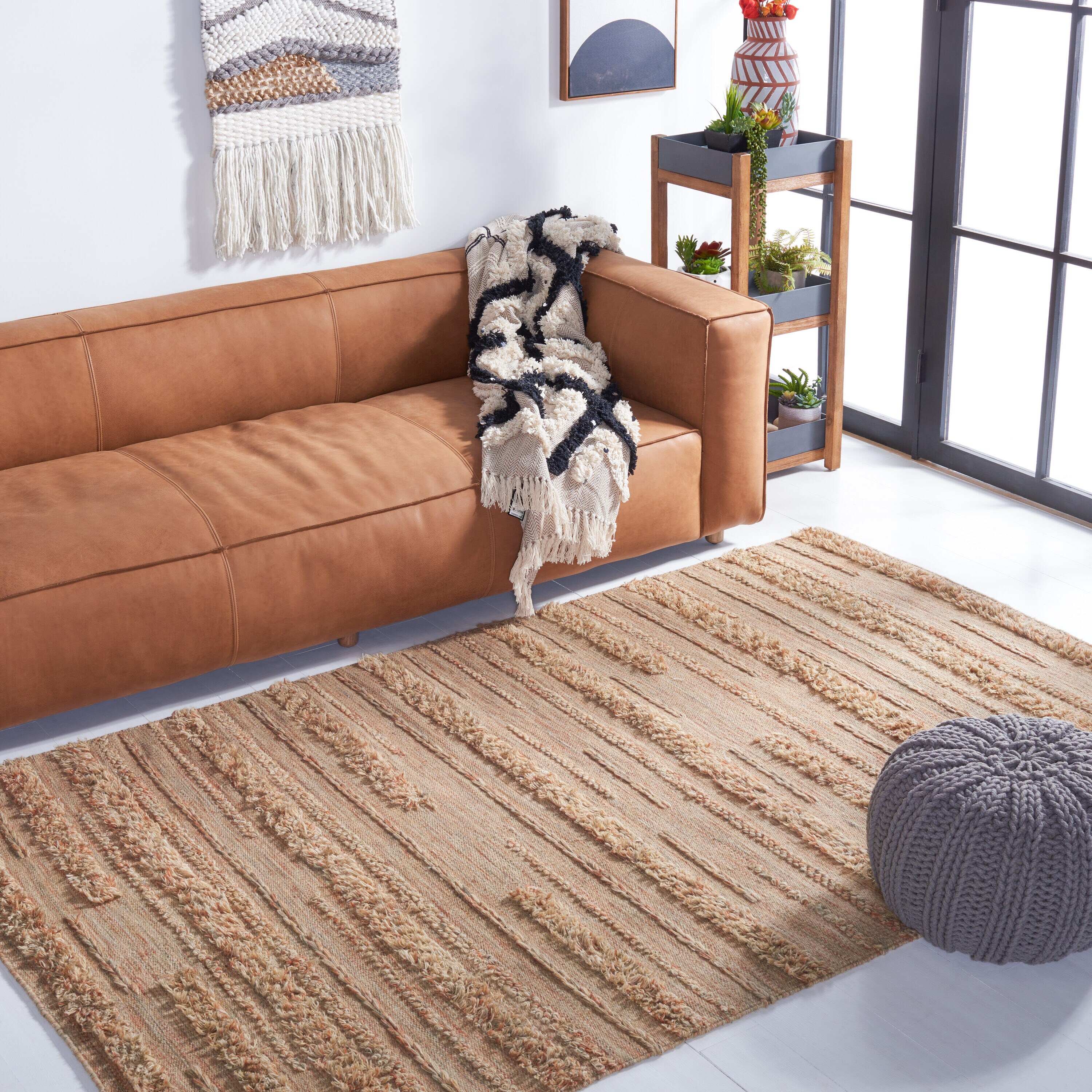  Vermont 901 Beige/Orange Coastal 4ft x 6ft Small Rectangle Rug