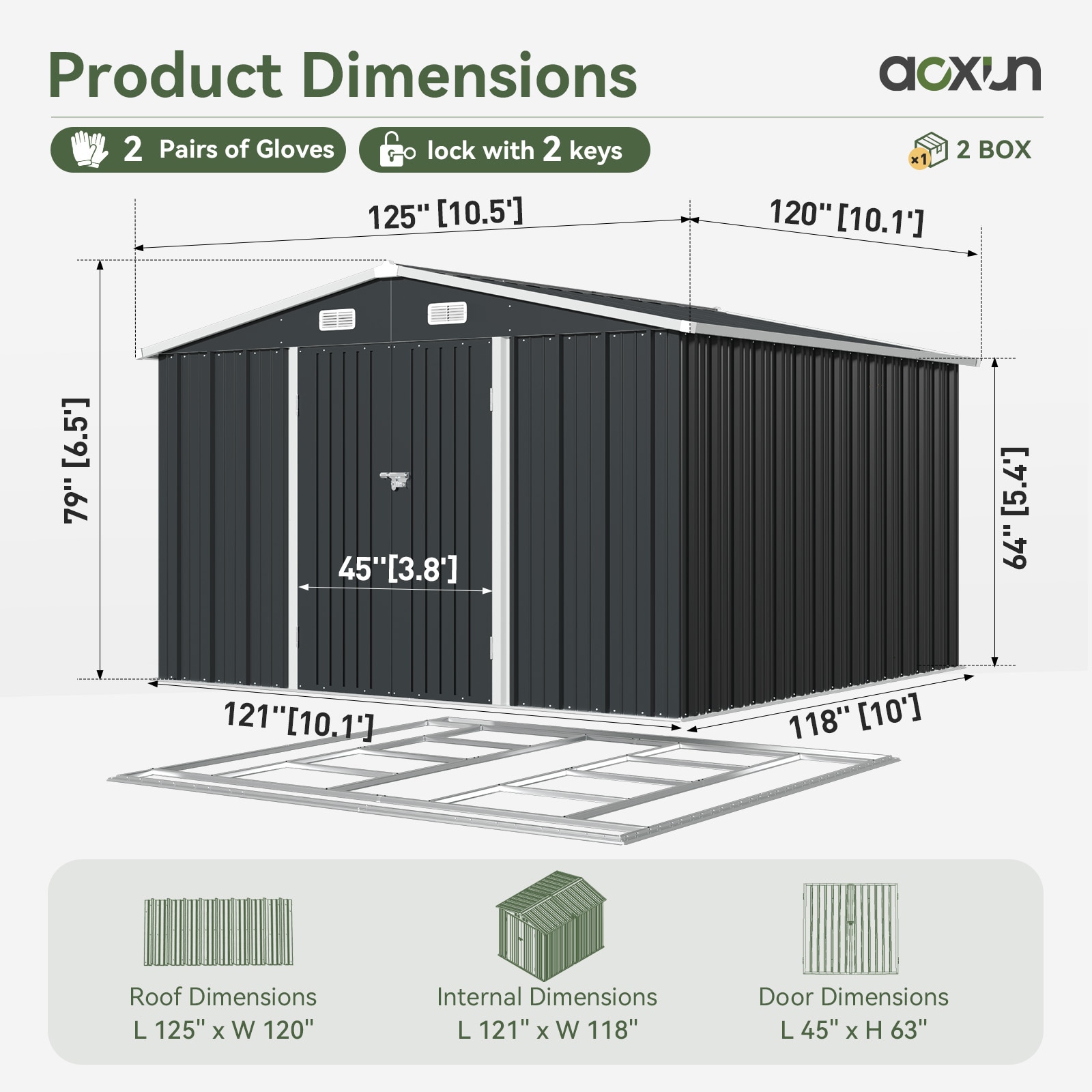 AOXUN AX-42834B Metal-Storage-Buildings-Sheds - View #6