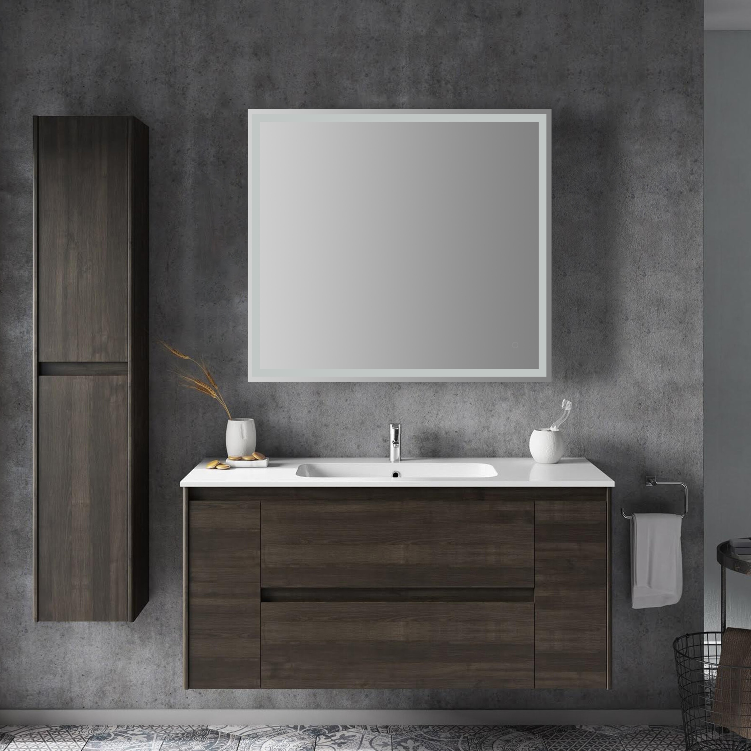 Pax 40" x 36" Polished Frameless LED Bathroom Vanity Mirror