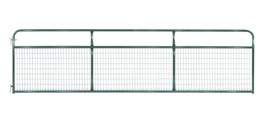 Tarter WFGG16 4-ft H x 16-ft W Green powder over e-coat Steel Farm Corral Fence gate