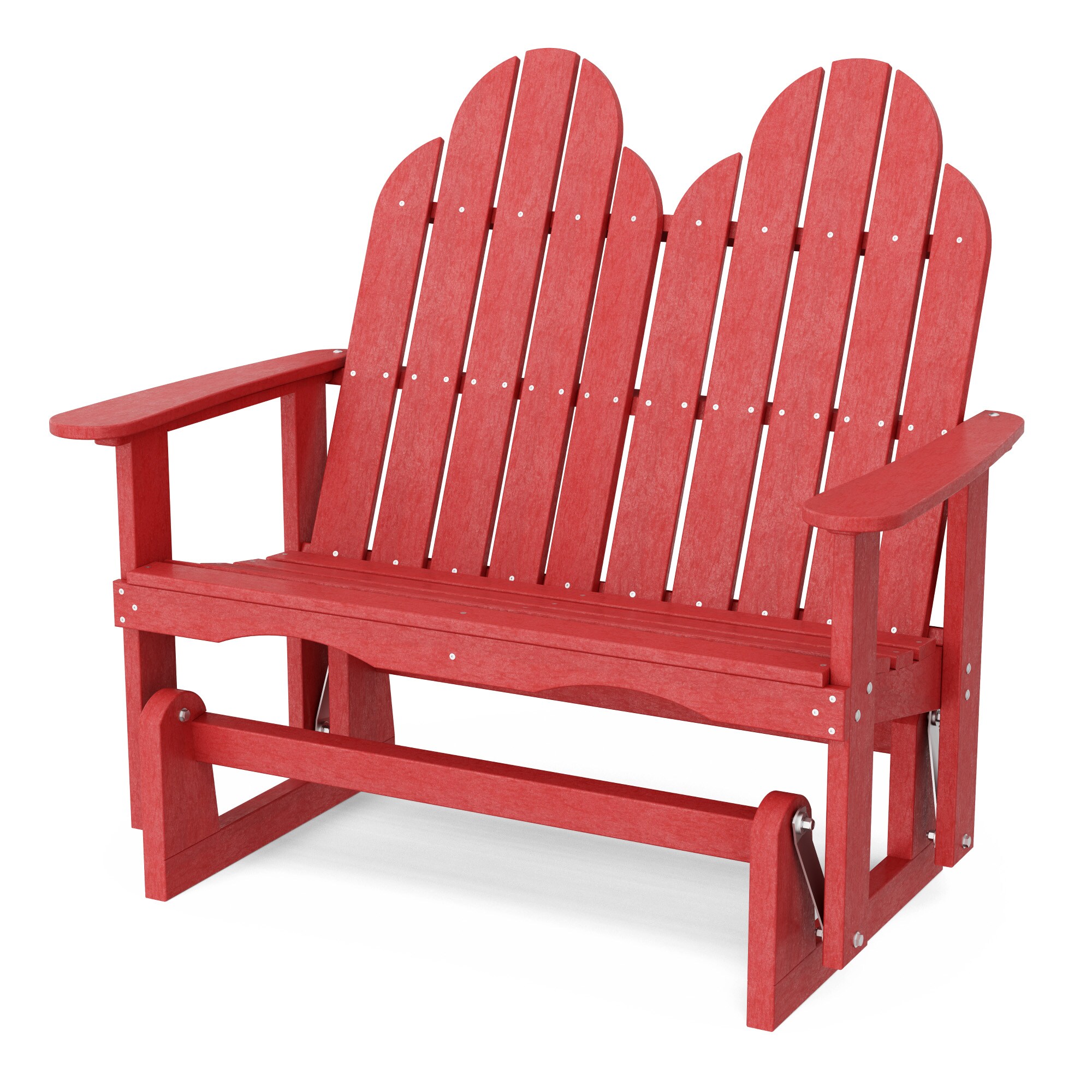 Wildridge LCC-208-CR Classic Adirondack 2 -person Cardinal Red HDPE Outdoor Glider