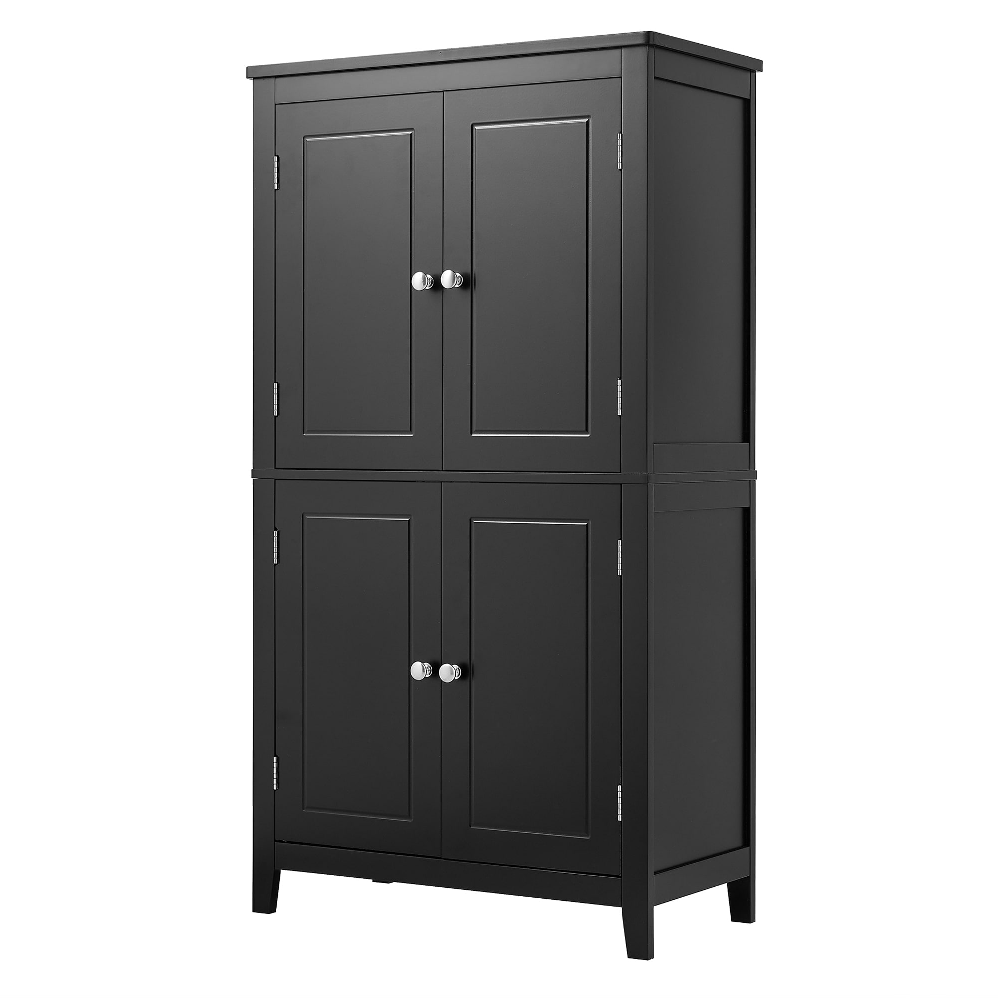 Hrinhom Unassembled 23.6-in x 43.3-in x 11.8-in Black Freestanding Linen Cabinet