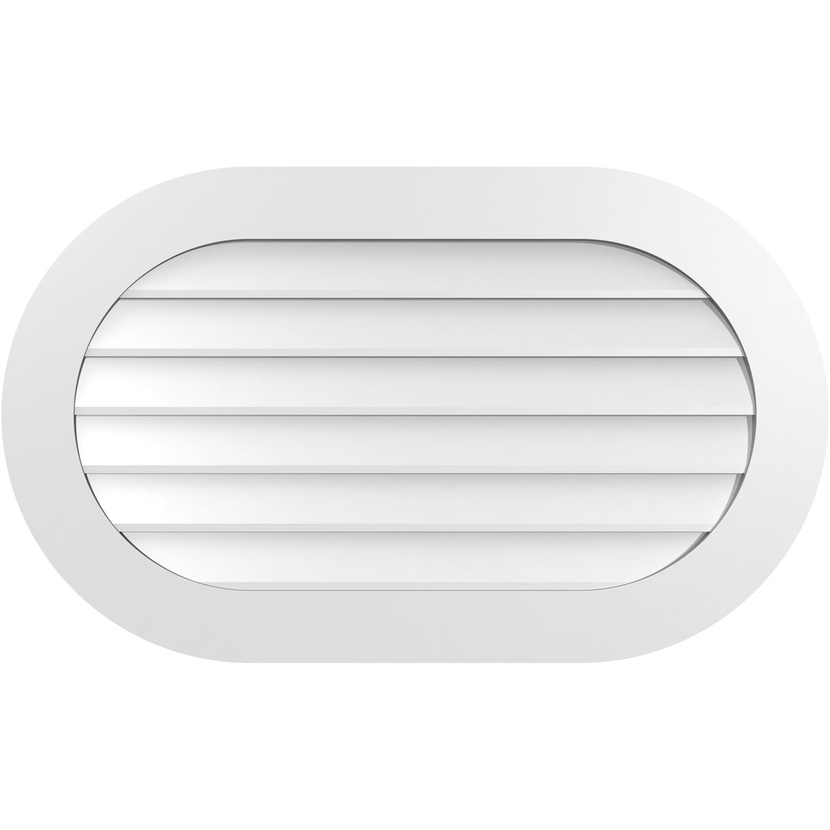 Ekena Millwork GVPRE40X2401SN 40-Inches x 24-Inches Off-white Oval PVC Gable Louver Vent