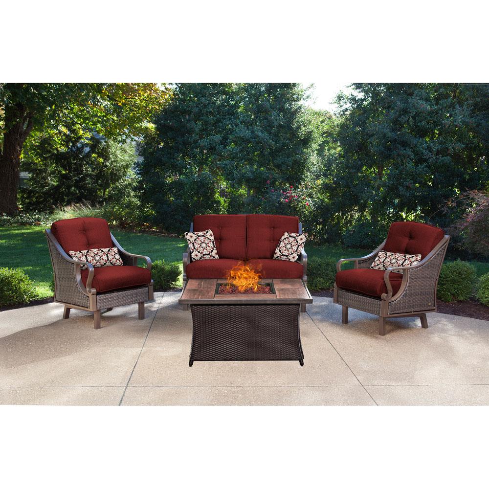 Hanover VEN4PCFP-RED-WG Patio-Conversation-Sets - View #8