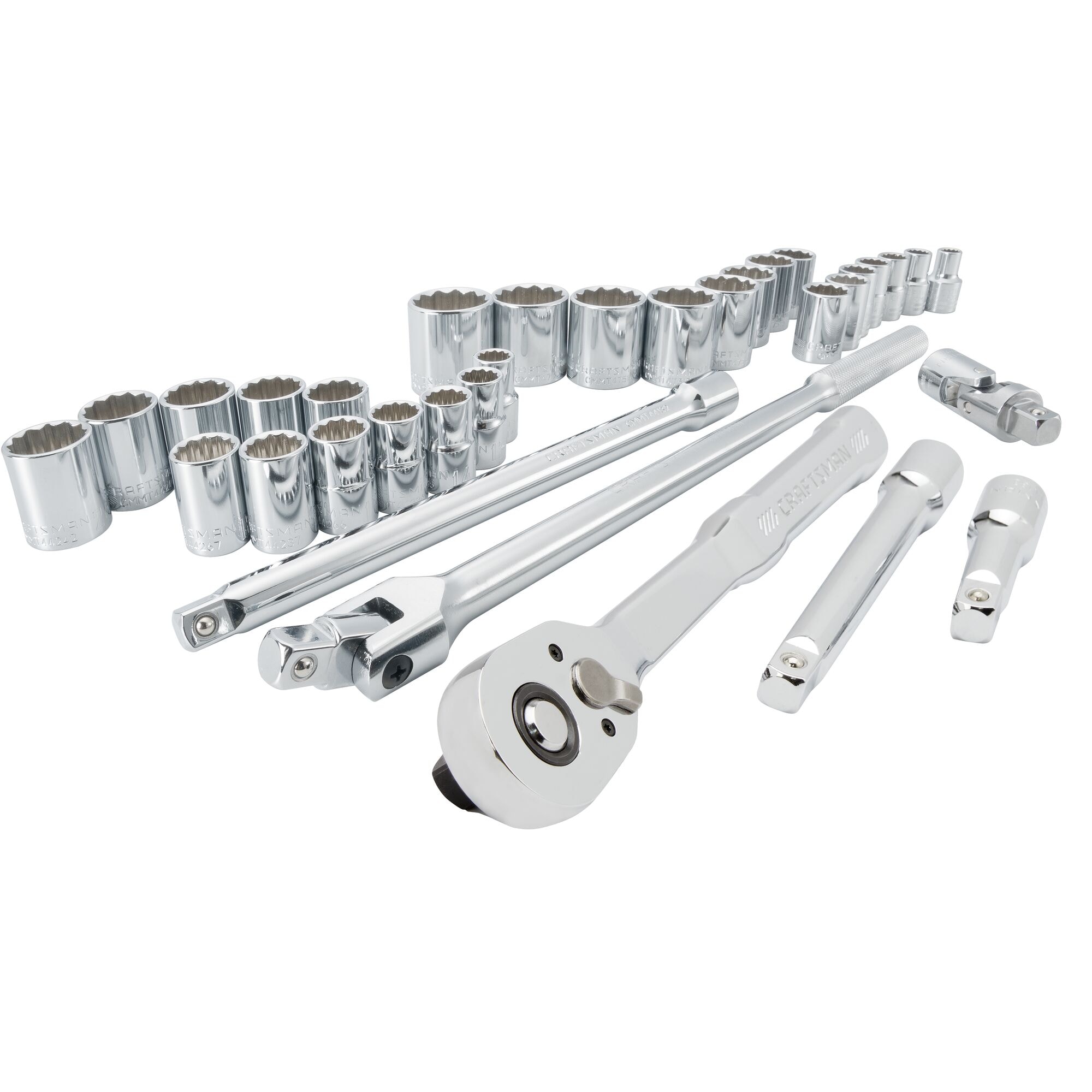 CRAFTSMAN 33-Piece Standard (SAE) and Metric Polished Chrome Mechanics ...